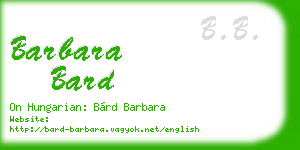 barbara bard business card